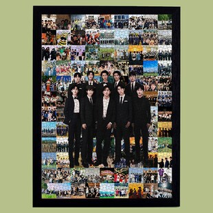 十个勤天种地吧明星周边照片人像马赛克拼图木质成人玩具1000片