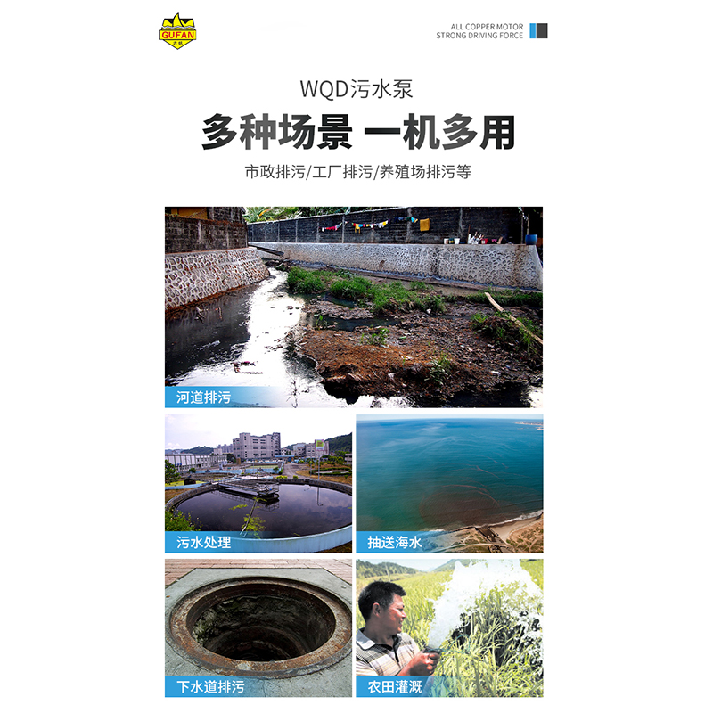 自动家用潜水泵排污泵无堵塞抽水泵机切割380v家用220v小型污水泵