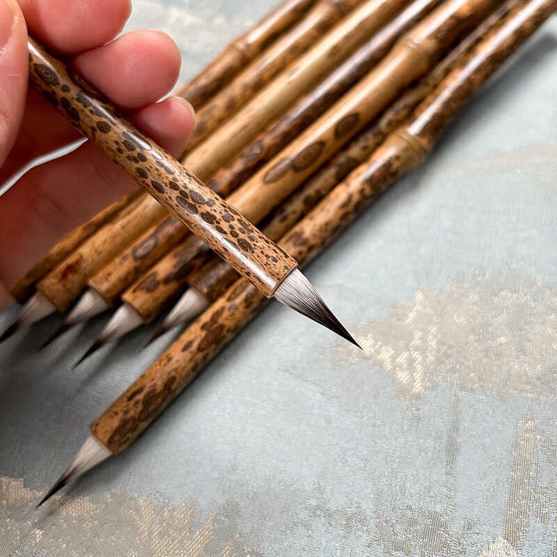 鹏誉轩【写卷】专业级纯黑尖紫毫小楷笔文征明灵飞经无尼龙无虚尖