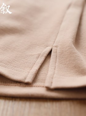 棉叙新中式国风复古上衣双面德绒打底衫盘扣立领长袖T恤女23682