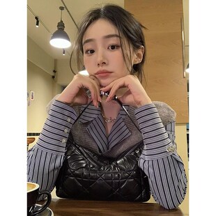 早秋冬季新款学院风搭配一整套毛衣马甲衬衫短裙子两件套装女时尚