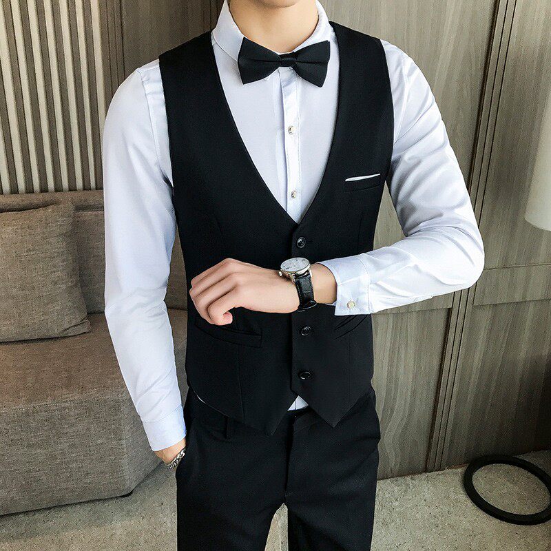 职业装三件套酒吧KTV调酒师服务员工作服男士商务马甲衬衫休闲裤