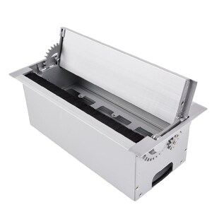 办公桌面穿线盒双面翻盖毛刷86插座底盒会议桌铝合金缓冲线孔盖板