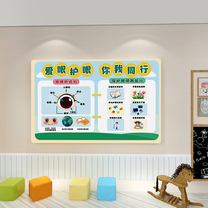 爱眼护眼题宣传黑板报教室装饰墙班级布置d立体墙画,家居饰品,文化墙贴,淘宝优惠券,粉丝福利购,淘宝优惠卷