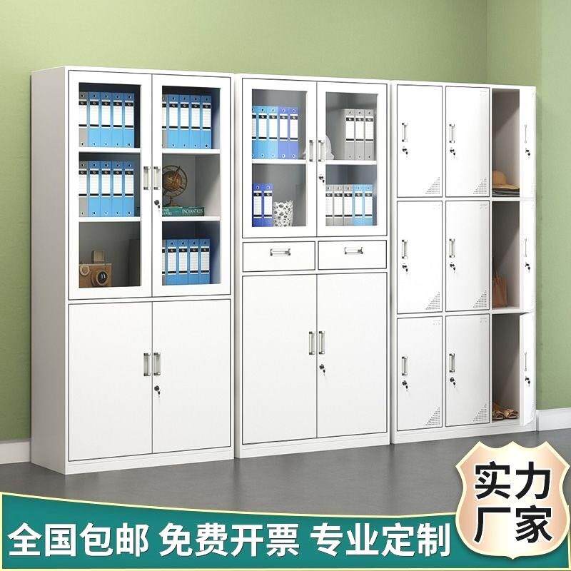 文件架子落地钢制办公室铁皮凭证资料柜案柜员工更带锁矮柜