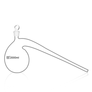 华鸥玻璃蒸馏烧瓶曲颈瓶鹅颈瓶弯头玻璃瓶 玻璃烧瓶 实验器材 实