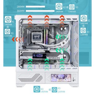 瓦尔基里海景房无立柱背插带屏幕水冷屏显电脑机箱