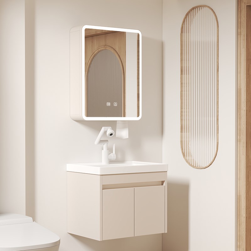 65/75/85cm小户型蜂窝铝浴室柜加深陶瓷一体洗手面盆组合洗漱台盆