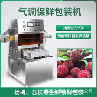 机生鲜肉气调封口机鸭货外卖打包盒封膜机 鼎飞充氮气真空气调包装