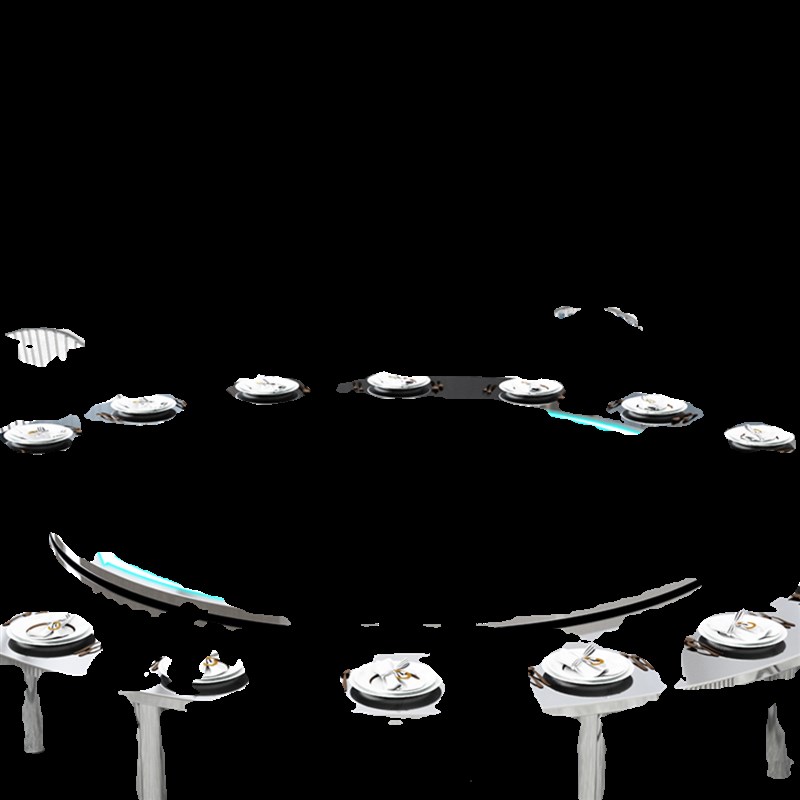 不锈钢折叠桌转盘桌子圆台商用户外吃饭桌2.2米圆桌餐桌饭桌桌椅