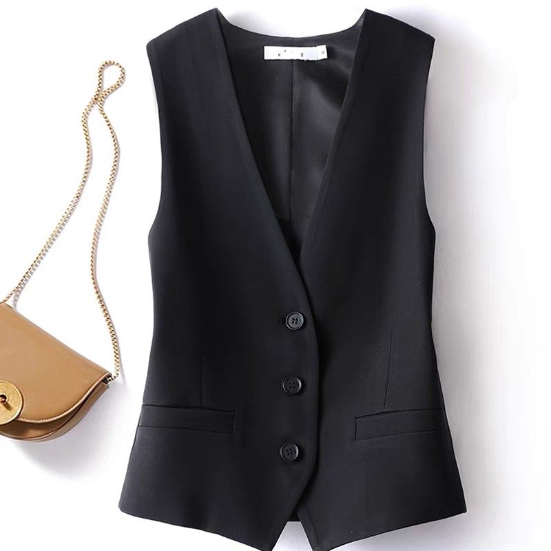 高端小马夹背心短款女款2024年春秋新款叠穿百搭V领短款马甲外套