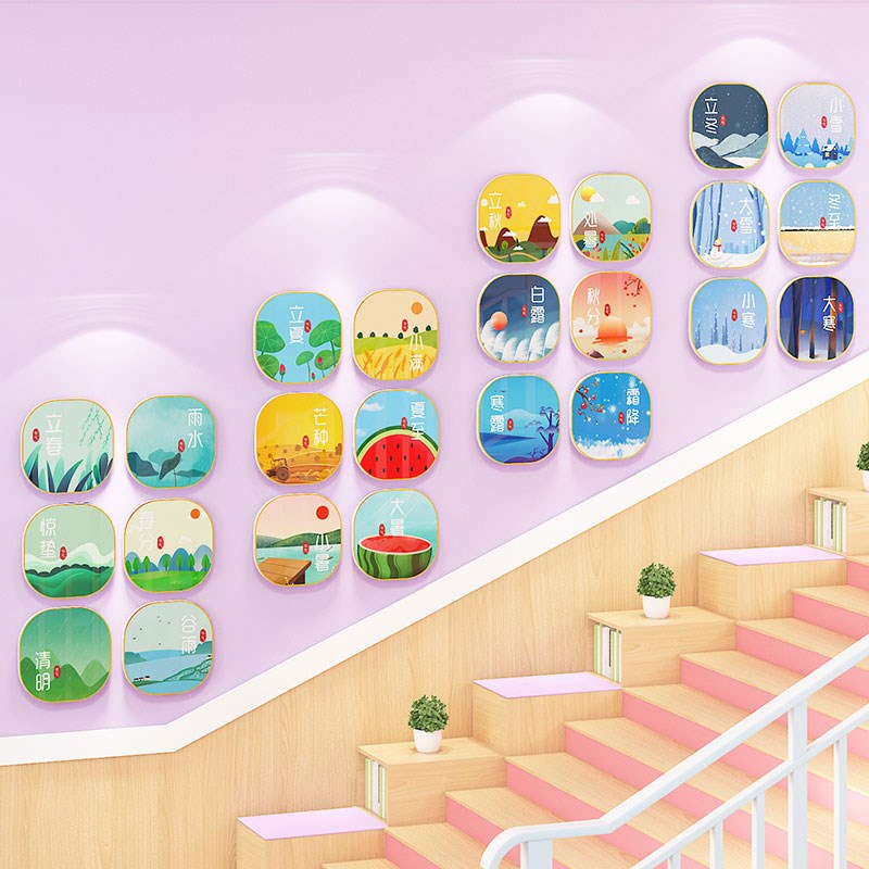 24二十四节气装饰画中国传统文化墙贴幼儿园环创材料主题墙成品