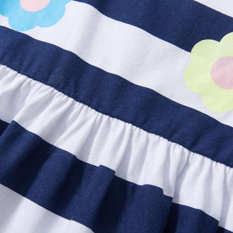 2024女童条纹短袖连衣裙宝宝纯棉沙滩裙子儿童纯棉夏装小童T恤裙8,童装/婴儿装/亲子装,连衣裙,淘宝优惠券,粉丝福利购,淘宝优惠卷