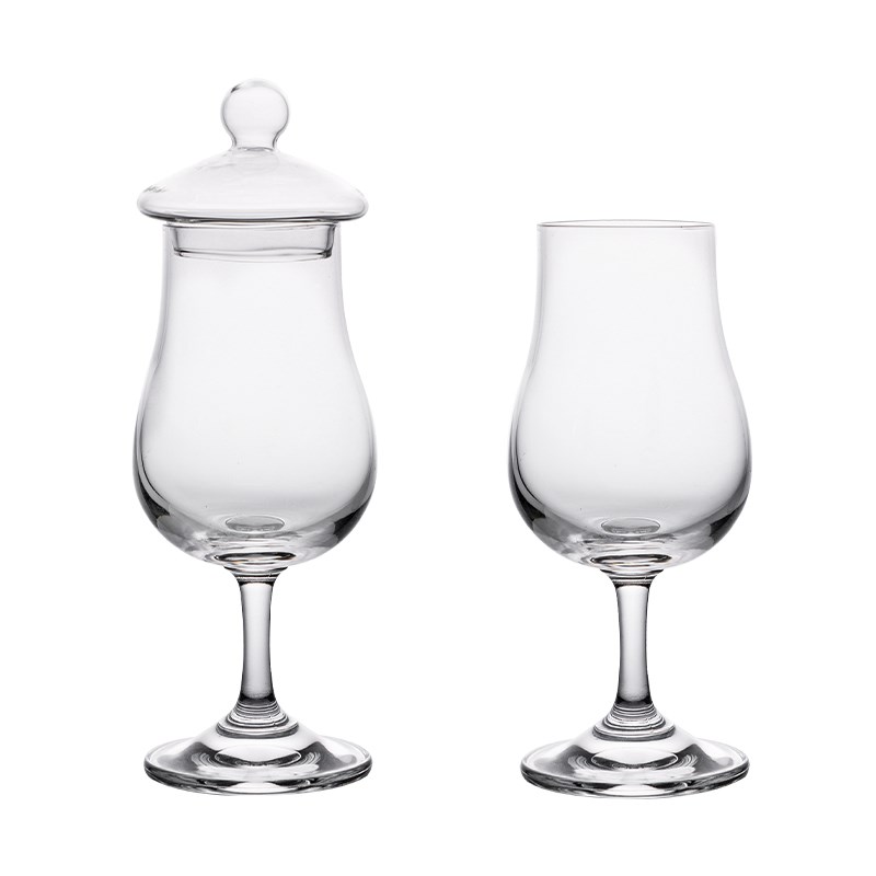 水晶玻璃品酒杯 郁金香威士忌闻香杯带盖 品鉴杯 洋酒杯 高脚杯