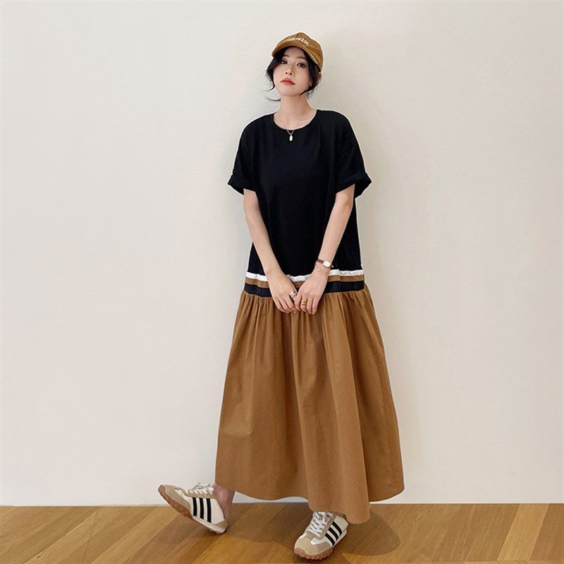 大码女装宽松休闲显瘦胖mm夏季2025新款气质遮肚中长款过膝连衣裙,女装/女士精品,连衣裙,淘宝优惠券,粉丝福利购,淘宝优惠卷