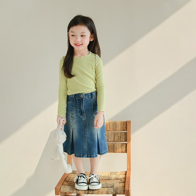 utouto大耳象女童做旧牛仔裙2024春季新款女宝宝个性裙子