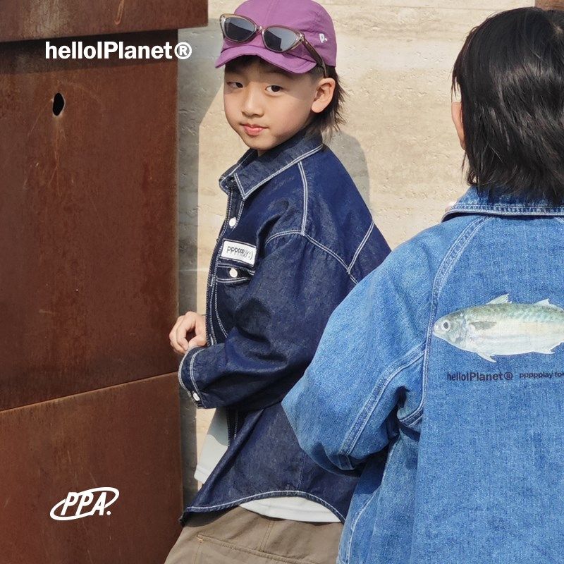ppapa 25年新品柔软水洗斜纹儿童长袖牛仔衬衫衬衫外套,童装/婴儿装/亲子装,儿童牛仔衬衫,淘宝优惠券,粉丝福利购,淘宝优惠卷