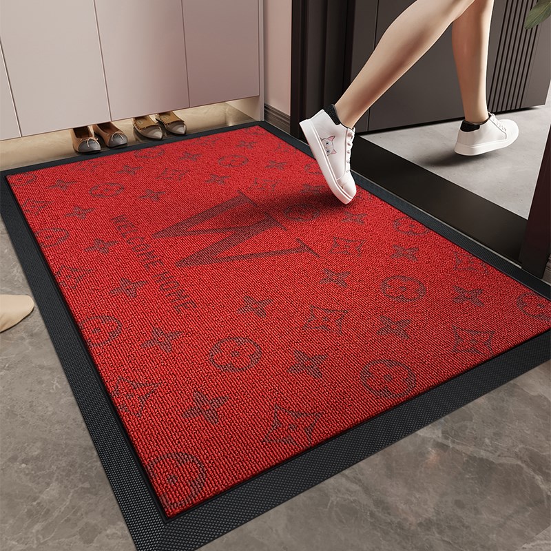红色地垫蛇年入户垫玄关防滑脚垫大门口进门地毯别墅高端加厚定制