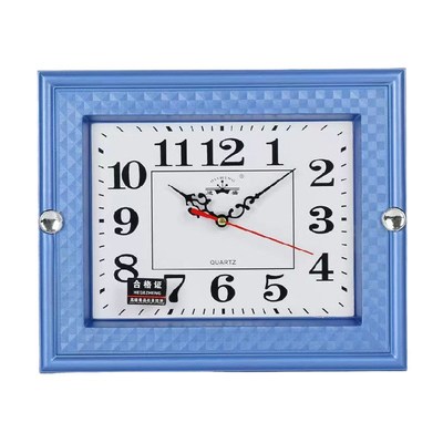 家用老人长方形挂钟家用小钟表简约走时准确正方形滴答挂钟石英钟