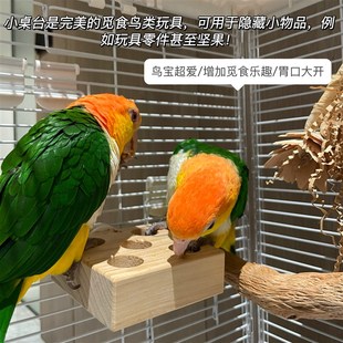 鹦鹉玩具站台桌台站架站杆原木笼内装饰趣味觅食玄凤解压解闷自嗨