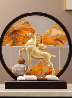 新中式马上有钱客厅家居招财摆件办公室电视柜装饰品乔迁开业礼物