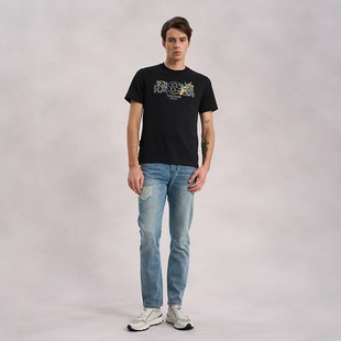 黑色圆领T恤凉感清爽短袖 RARE威雅男装 柠檬图案工艺款 款 夏季