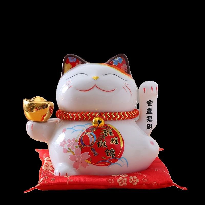 电动摇手招财猫摆件小号陶瓷店铺开业礼品自动招手家居办公桌装饰