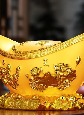 新款上市金元宝聚宝盆存钱罐摆件客厅办公室店铺招财开业礼品