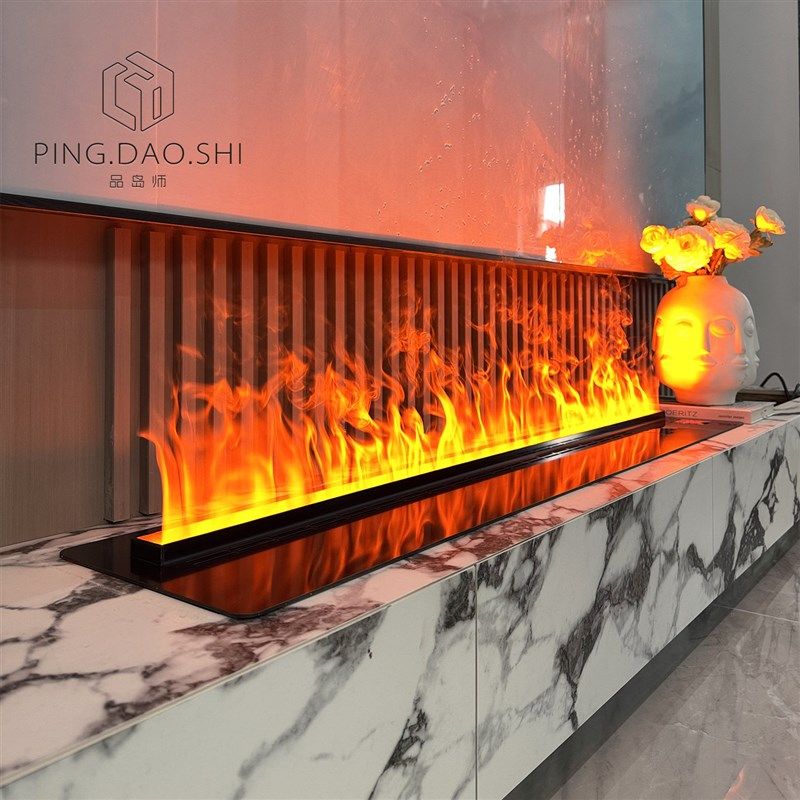 3d雾化电子壁炉仿真火焰加湿器嵌入式家用室内装饰客厅电视柜假火