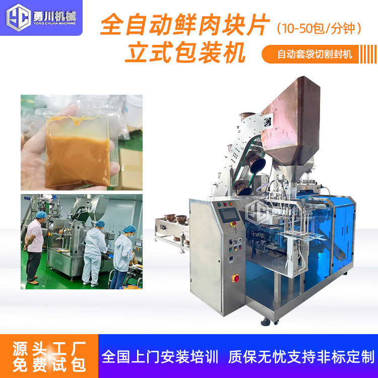 液体自动计量酱料打包机 鲜肉片鱼泥肉泥给袋包装机 虾滑墨分装机