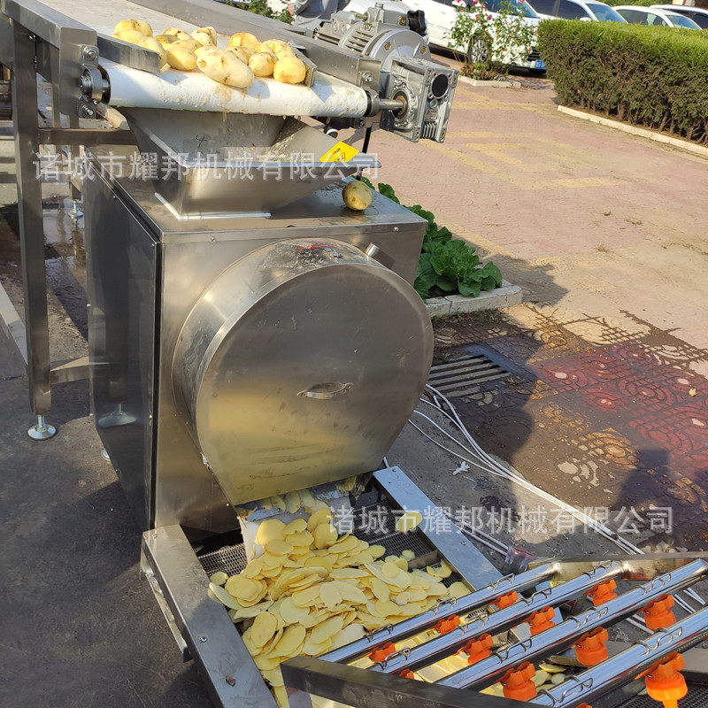 连续洋芋清洗切片机 土豆片生产线机器 全套土豆片加工流水线设备