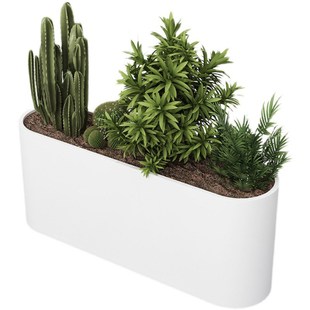 定制户外不锈钢花箱市政庭院隔断组合铁艺花盆铝合金种植箱长方形