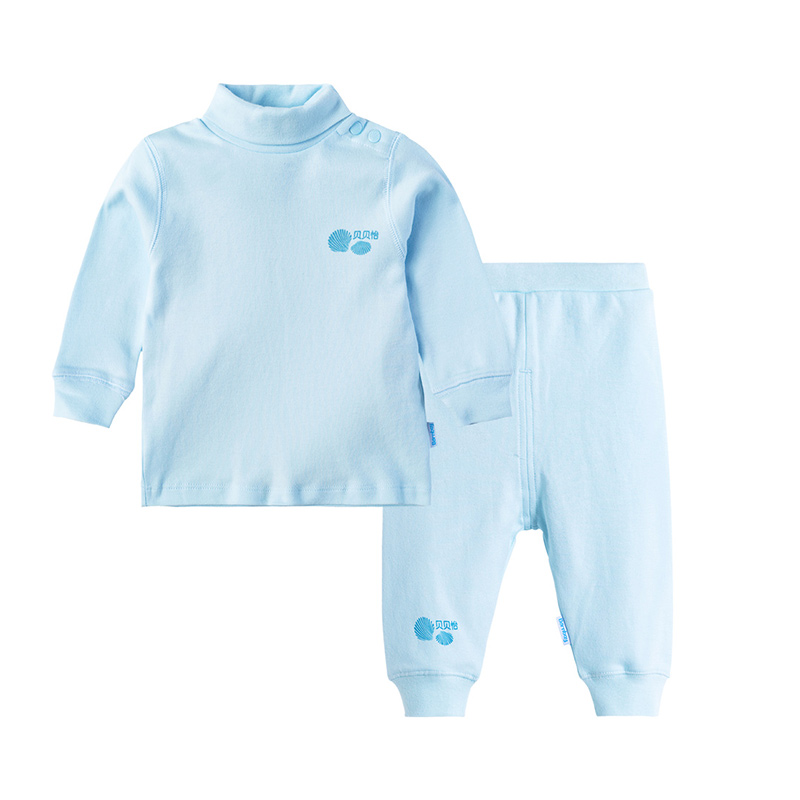 贝贝怡婴儿套装男女童宝宝长袖衣服春秋冬半高领纯棉秋装打底内衣
