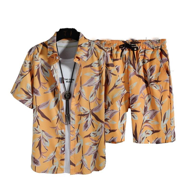 海边度假沙滩短裤男士泰国三亚旅行夏威夷男女海南岛服花衬衫套装,男装,休闲运动套装,淘宝优惠券,粉丝福利购,淘宝优惠卷