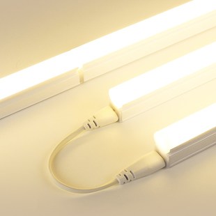LED暖色3000k灯管T5拼接条形灯嵌入式长条藏光暖白光节能日光灯条