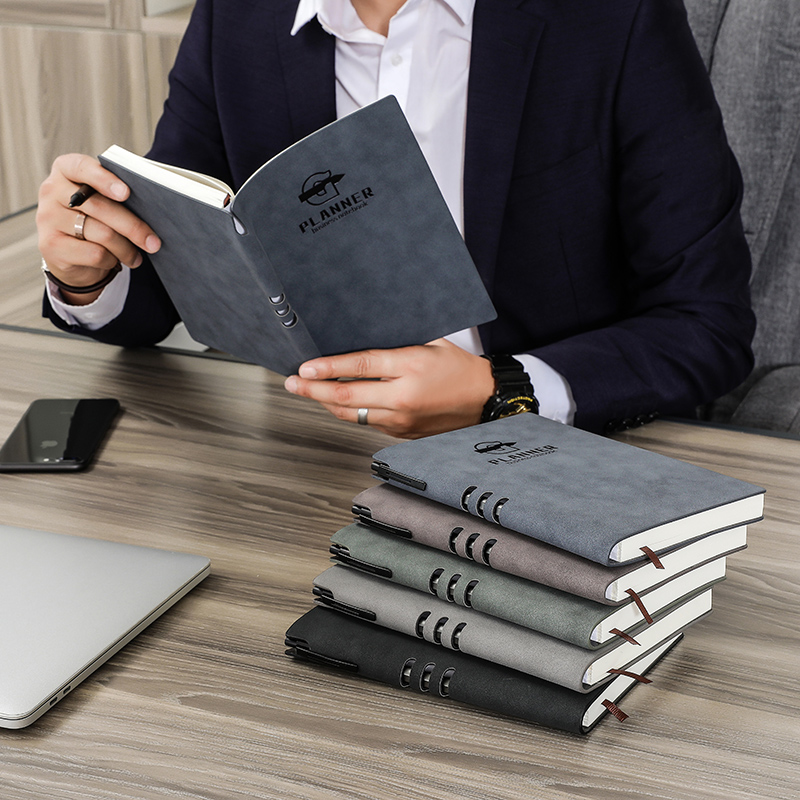 羊巴皮笔记本子商务小清新简约会议记录本礼品套装记事本文具a5大