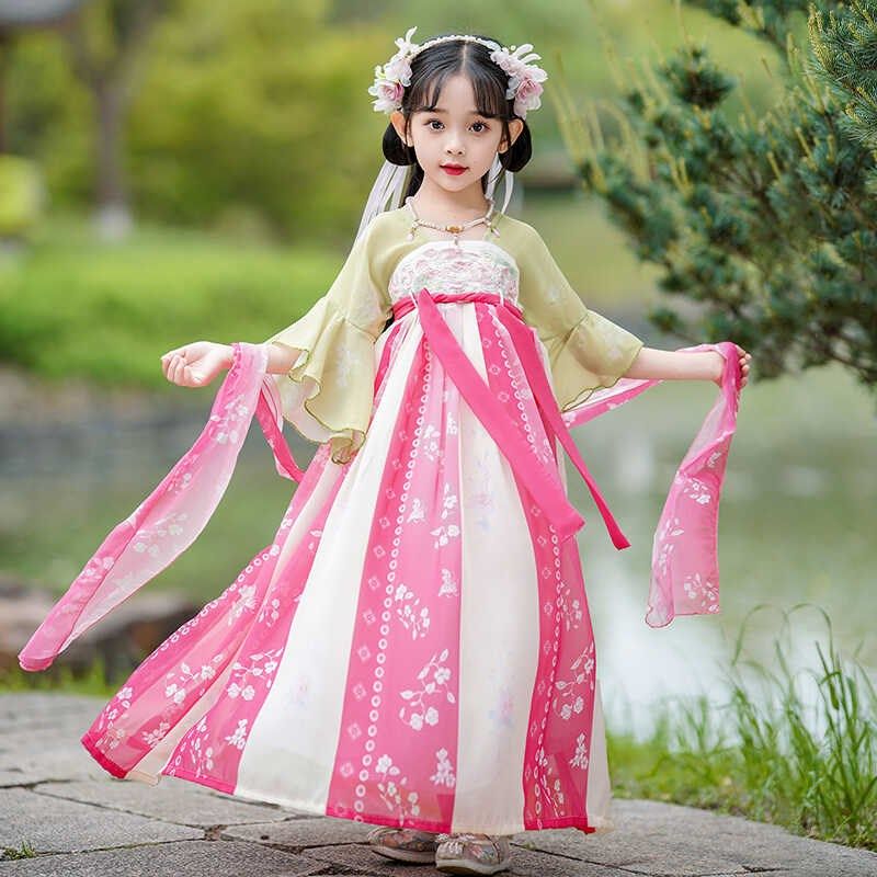 2024新款女童汉服仙气飘逸古风改良中国风古装演出儿童唐装春夏款,童装/婴儿装/亲子装,汉服,淘宝优惠券,粉丝福利购,淘宝优惠卷