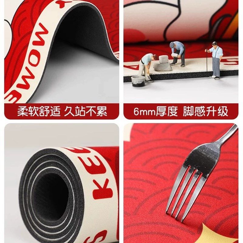 红色厨房地垫2024新款l形吸水垫吸油脚垫硅藻泥防滑耐脏长条地毯,居家布艺,厨房地垫,淘宝优惠券,粉丝福利购,淘宝优惠卷