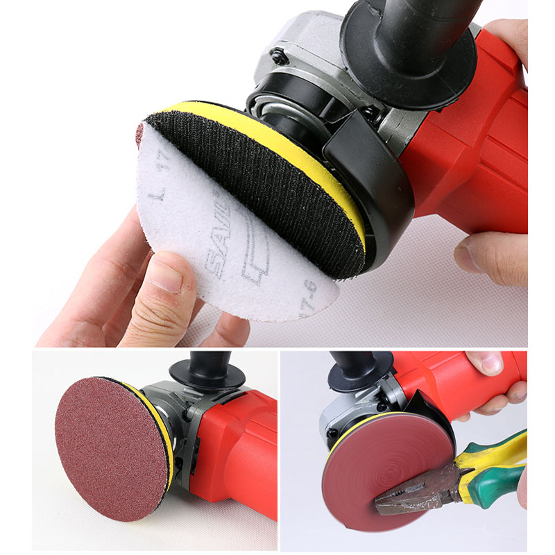 3寸气动抛光机砂纸自粘式砂盘75mm拉绒片墙面打磨磨光片植绒磨片