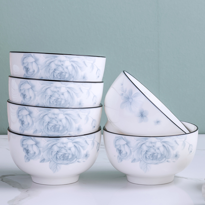 家用小碗米饭碗中式简约饭碗可微波餐碗学生宿舍饭碗面碗可微波