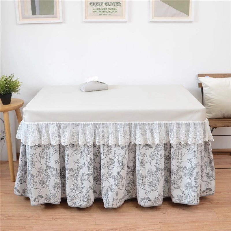 新款冬季防油法式花枝加绒中厚机洗烤火罩电炉罩电取暖桌罩套定做