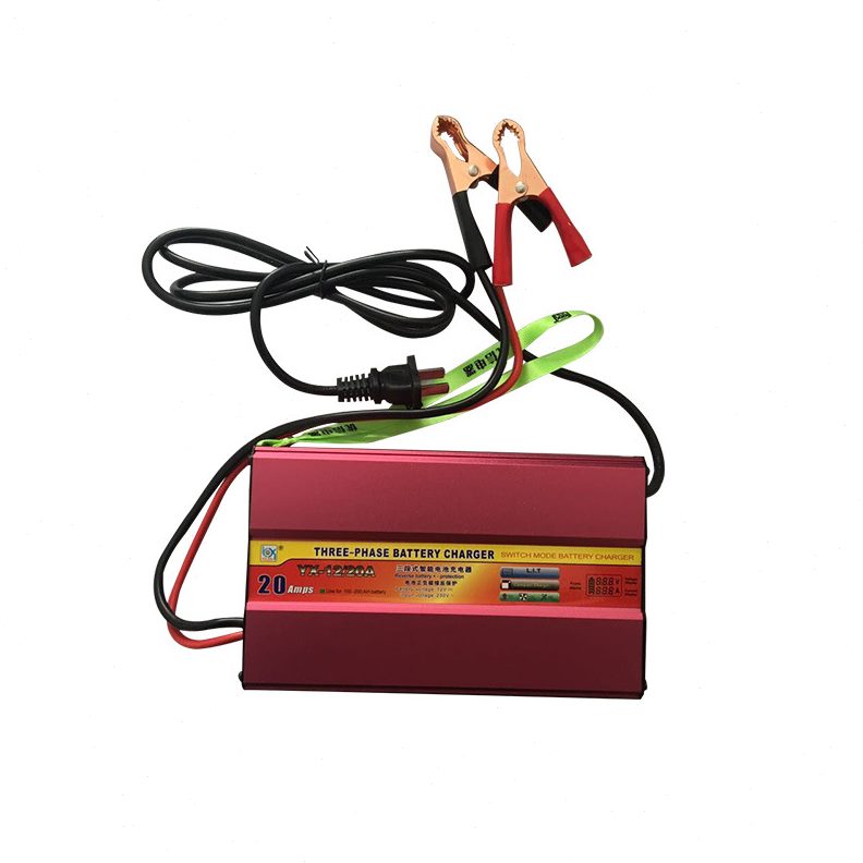 12V快速铅酸蓄电池充电器20A智能充电器三段式叉车货车电池充电器