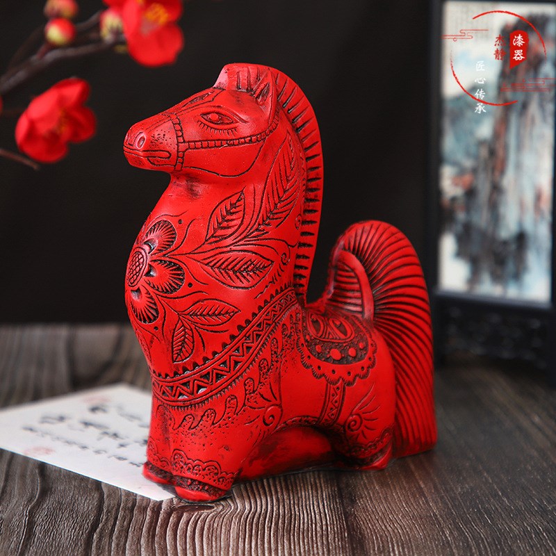 红色十二生肖摆件扬州漆器 漆雕摆件 同学聚会生日礼品