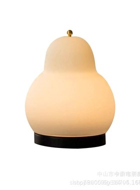 法式奶油玻璃梨子灯简约客厅卧室床头台灯氛围装饰充电触摸小夜灯