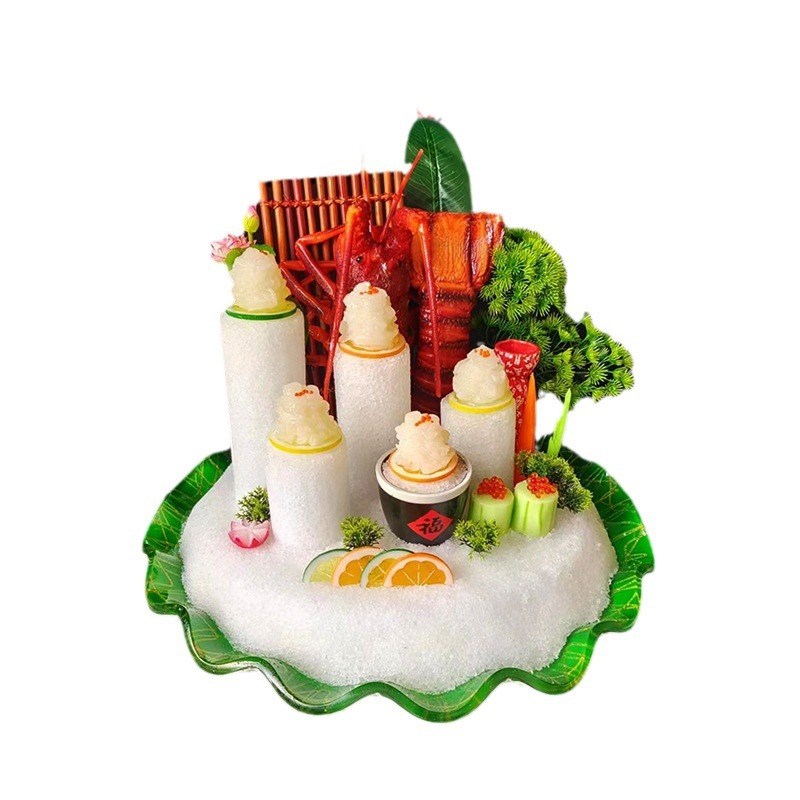 仿真三文鱼刺身模型东星斑海鲜姿造象拔蚌老虎斑仿真刺身拼盘模型