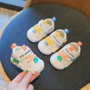 春秋网面婴儿学步鞋 子防 软底夏季 0一1岁6到12个月9男1S0女宝宝鞋