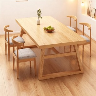 餐桌家用小户型客厅大板桌饭桌餐饮商用餐桌椅组合长方形吃饭桌子