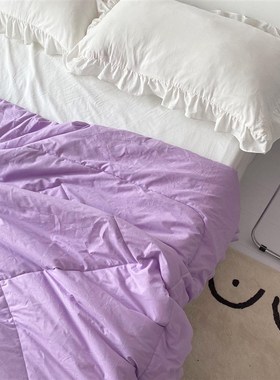 梦幻夏日限定 全棉可水洗温柔纯紫色夏凉被空调薄盖被甜美软糖系