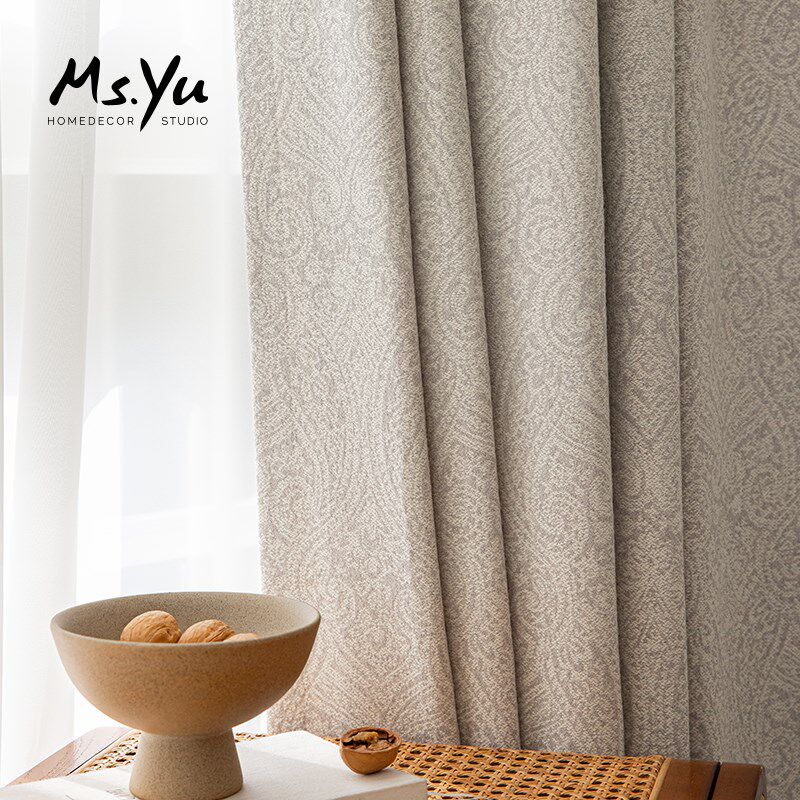 法式宫廷客厅窗帘羊绒色织柯桥半遮光卧室窗帘新款定制黛米喻小姐