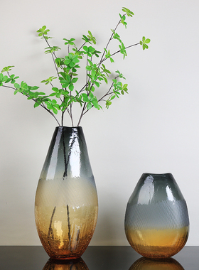玻璃花瓶轻奢餐桌摆件样板间摆设现代客厅装饰品茶几玄关工艺品